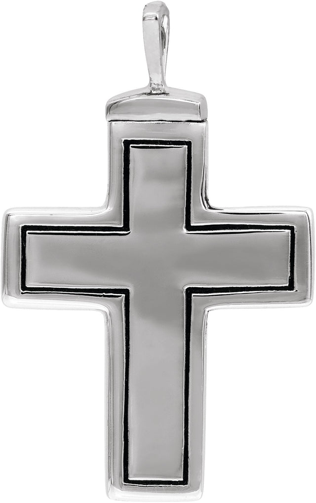 10K Gold Cross Ash Holder Necklace or Pendant II - White Gold