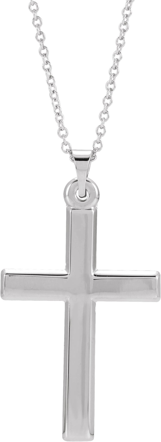 Platinum Cross Necklace or Pendant – 24.5x16.5mm