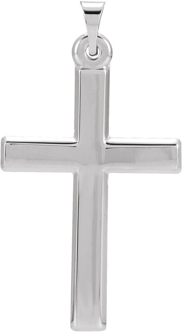 14K Gold Cross Necklace or Pendant – 24.5x16.5mm - White Gold