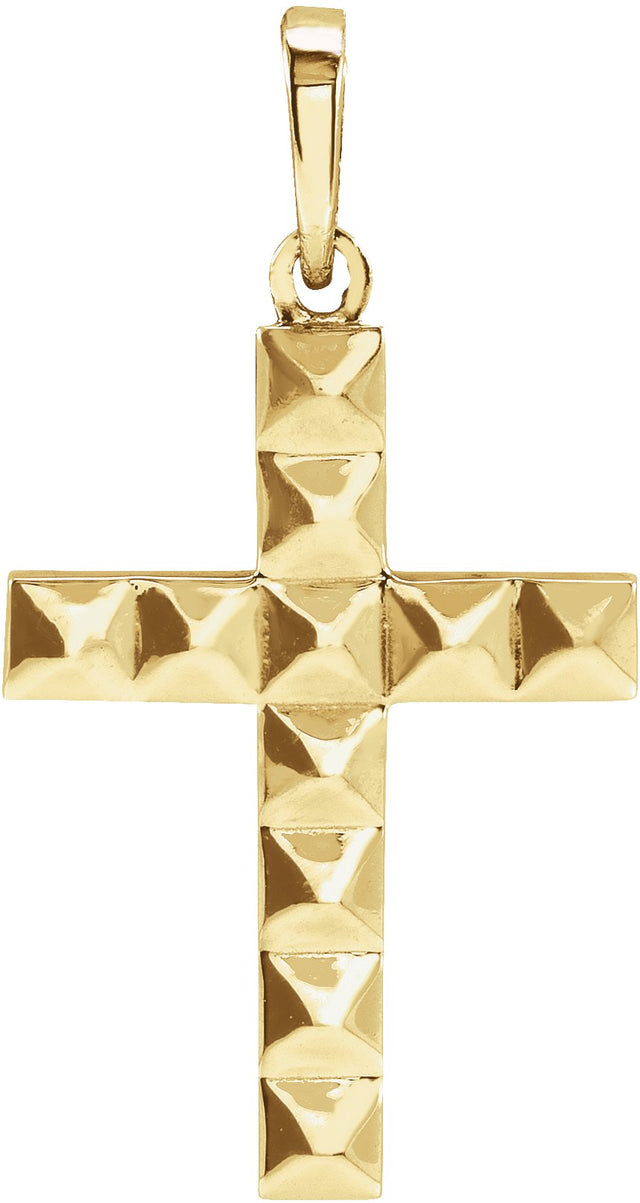 14K Gold Pyramid Cross Necklace or Pendant - Yellow Gold