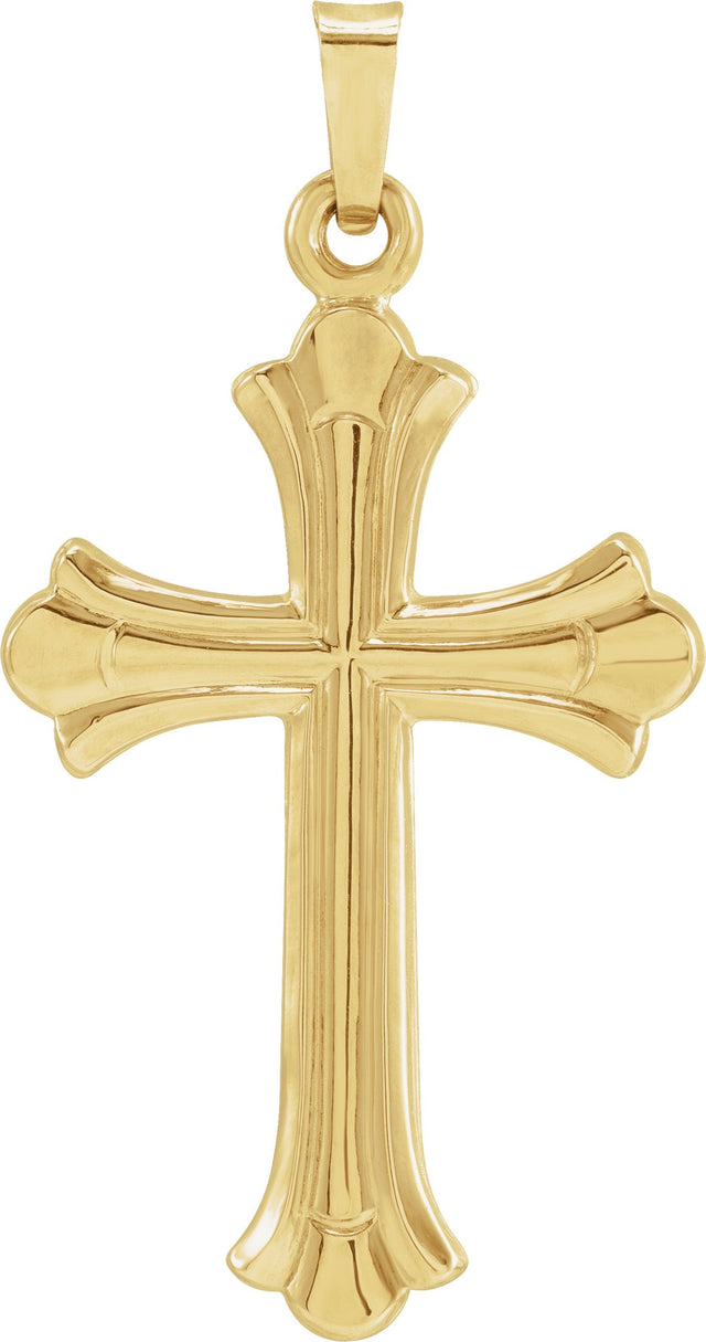 14K Gold Hollow Cross Pendant