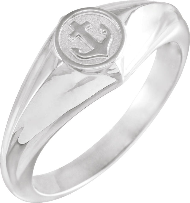 Platinum Cross Anchor Ring