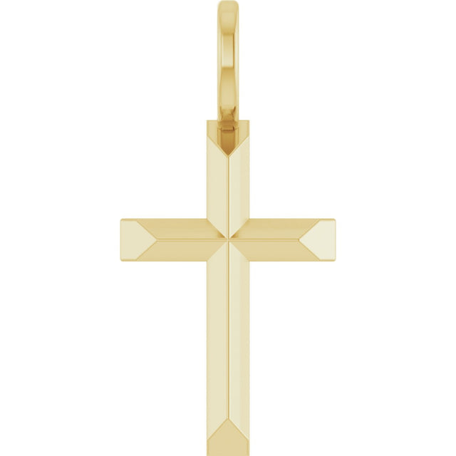 14K Gold Cross Necklace or Pendant – 18x9mm - Yellow Gold