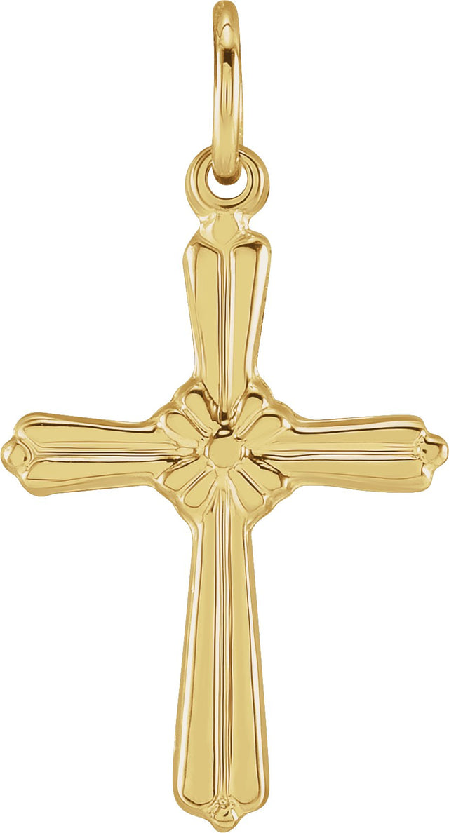 14K Gold Cross Pendant – 14x10.5mm - Yellow Gold