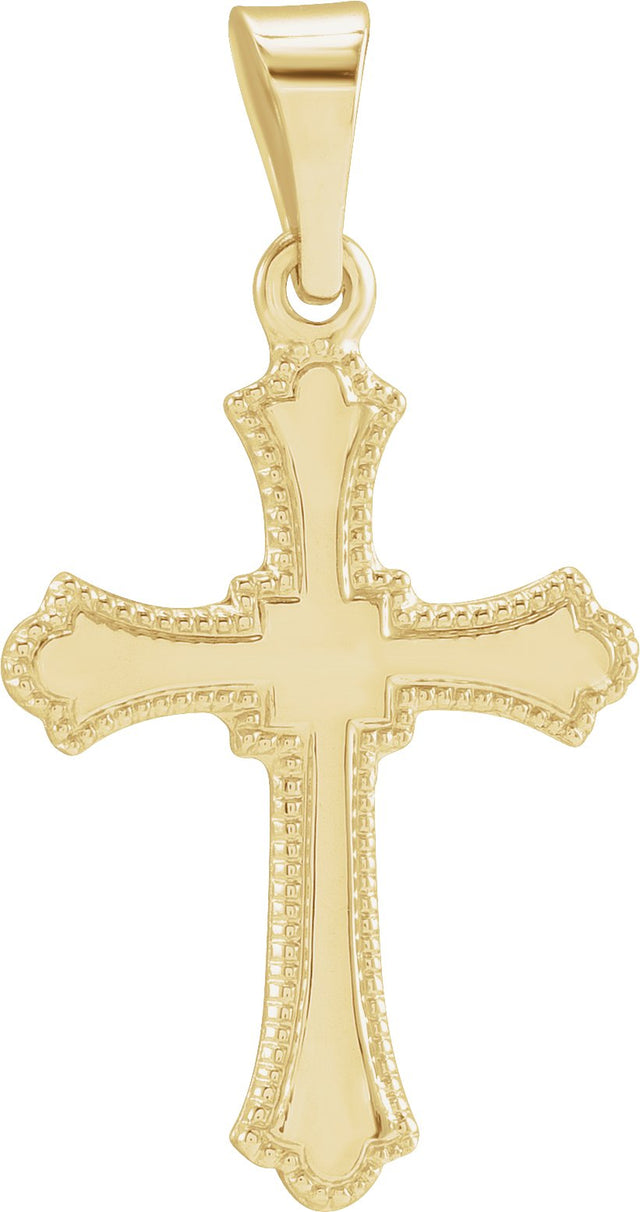 14K Gold Cross Pendant – 15x11mm - Yellow Gold