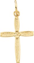 14K Gold Youth Cross Pendant – 14x10mm