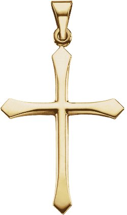 14K Gold Cross Pendant – 28.5x21mm - Yellow Gold