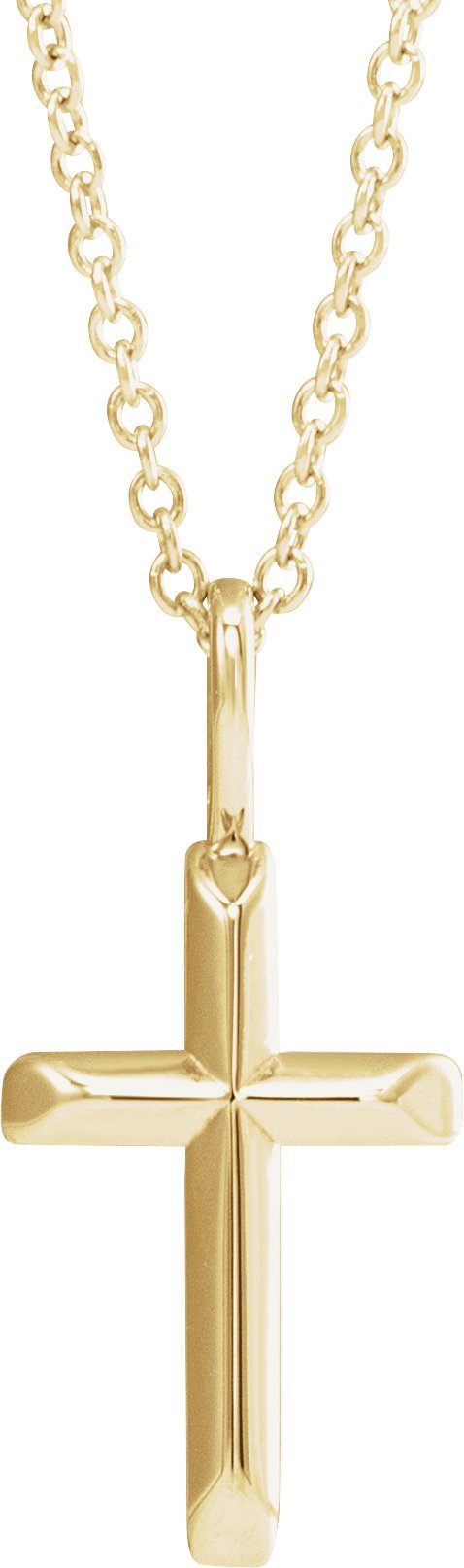 14K Gold Cross Necklace or Pendant – 18x9mm - Yellow Gold
