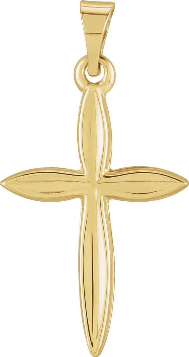14K Gold Cross Pendant – 18x13mm - Yellow Gold