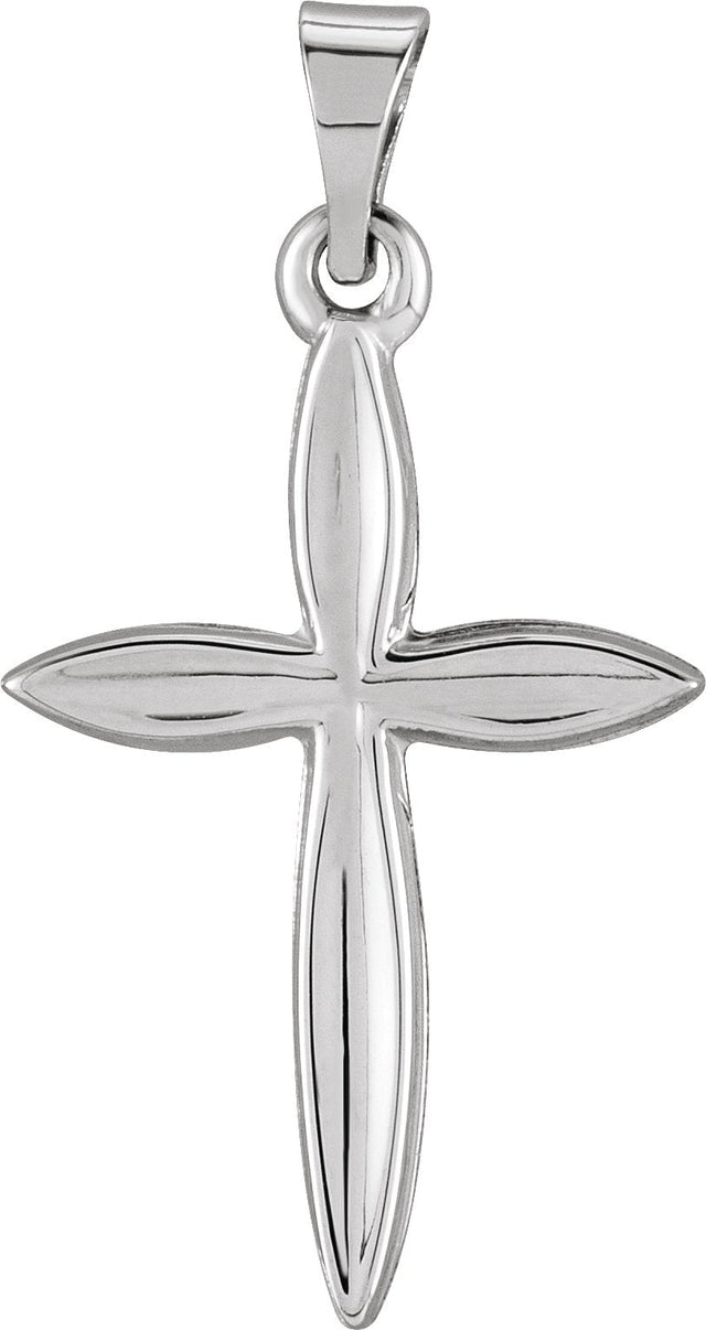 14K Gold Cross Pendant – 18x13mm - White Gold