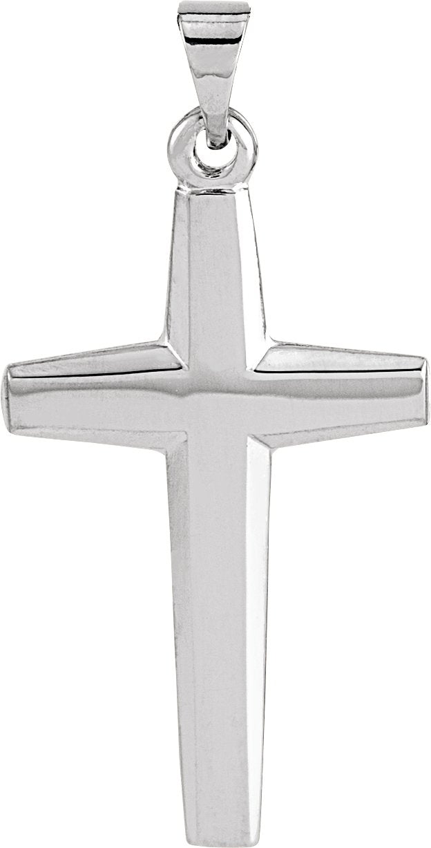 14K Gold Cross Necklace or Pendant – 23x14mm - White Gold