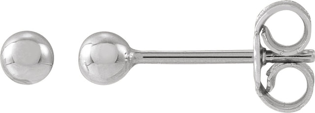 14K Gold Ball Earrings II - White Gold