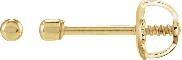 14K Gold Youth Bead Earrings - Yellow Gold
