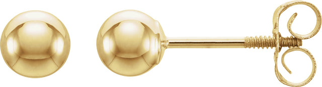 14K Gold Youth Ball Stud Earrings