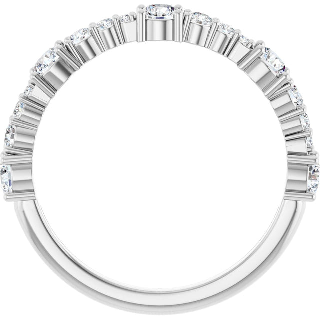 Platinum Round Natural Diamond Anniversary Band – 5/8 CTW