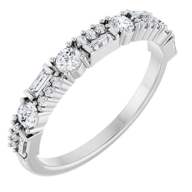 Platinum Round Lab-Grown Diamond Anniversary Band – 3/8 CTW
