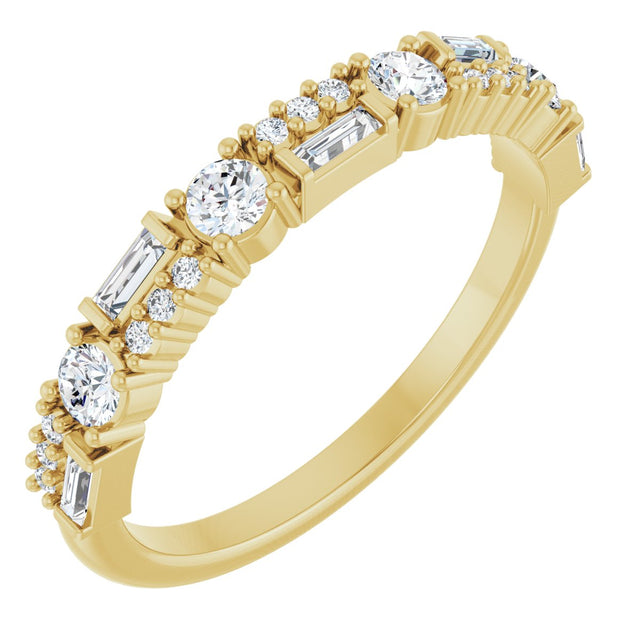 14K Gold Round Natural Diamond Anniversary Band – 3/8 CTW (Style 126383) - Yellow Gold