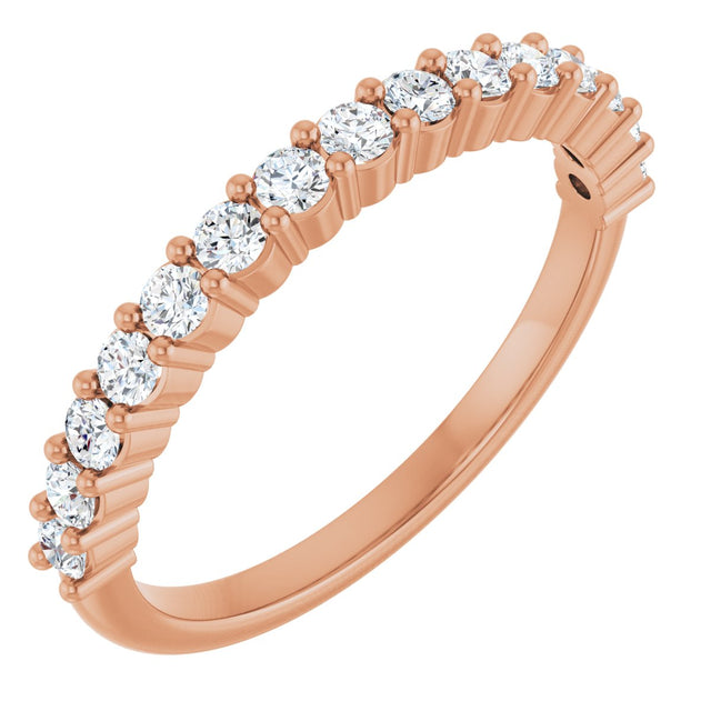 14K Gold Round Natural Diamond Milestone Anniversary Band – 1/6–5/8 CTW - Rose Gold