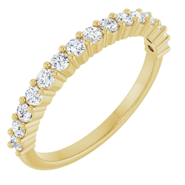 14K Gold Round Lab-Grown Diamond Milestone Anniversary Band – 1/6–3/8 CTW - Yellow Gold