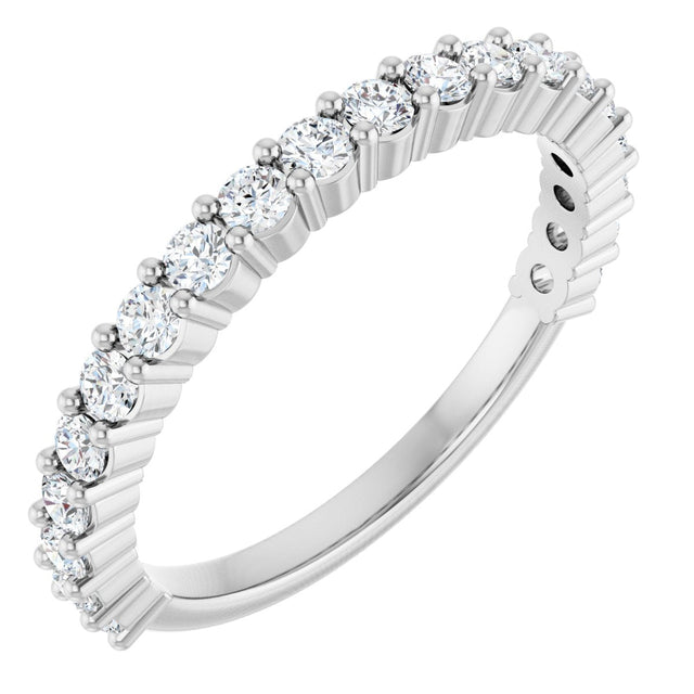 14K Gold Round Natural Diamond Milestone Anniversary Band – 1/6–5/8 CTW - White Gold