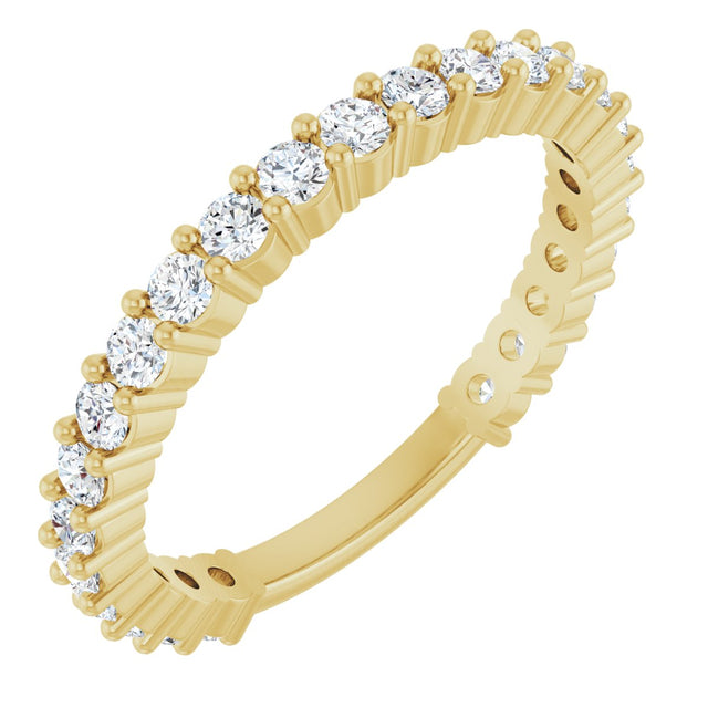 14K Gold Round Natural Diamond Milestone Anniversary Band – 3/4 CTW - Yellow Gold