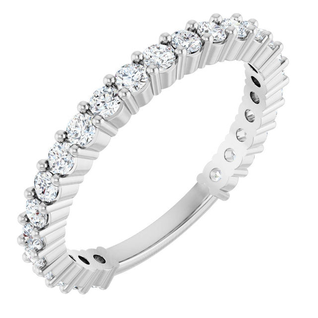14K Gold Round Natural Diamond Milestone Anniversary Band – 3/4 CTW - White Gold