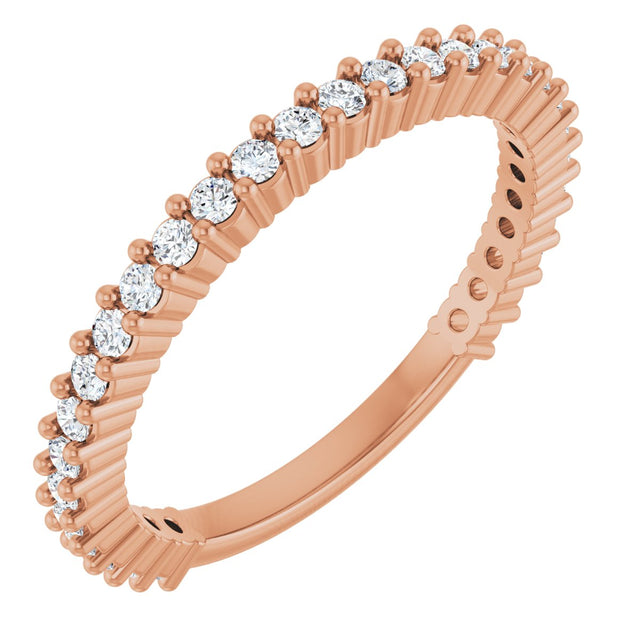 14K Gold Round Natural Diamond Milestone Anniversary Band – 1/6–5/8 CTW - Rose Gold