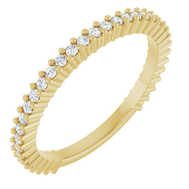14K Gold Round Natural Diamond Milestone Anniversary Band – 1/6–5/8 CTW - Yellow Gold