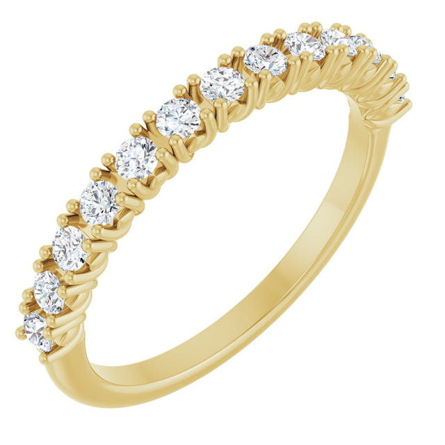 14K Gold Round Lab-Grown Diamond Anniversary Band – 3/8–5/8 CTW - Yellow Gold
