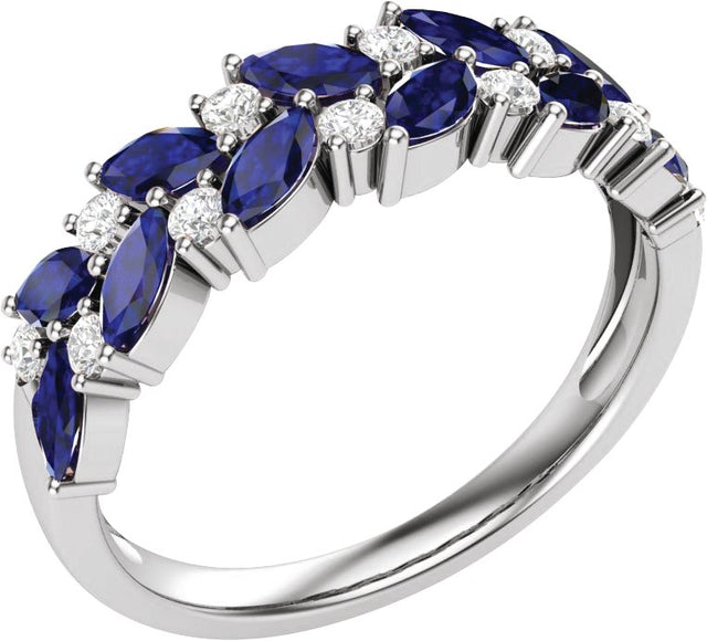 14K Gold Round Natural Diamond Anniversary Band – 1/5 CTW (Style 688964) - White Gold