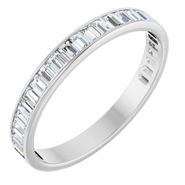 10K Gold Straight Baguette Natural Diamond Channel-Set Anniversary Band – 2 CTW - White Gold