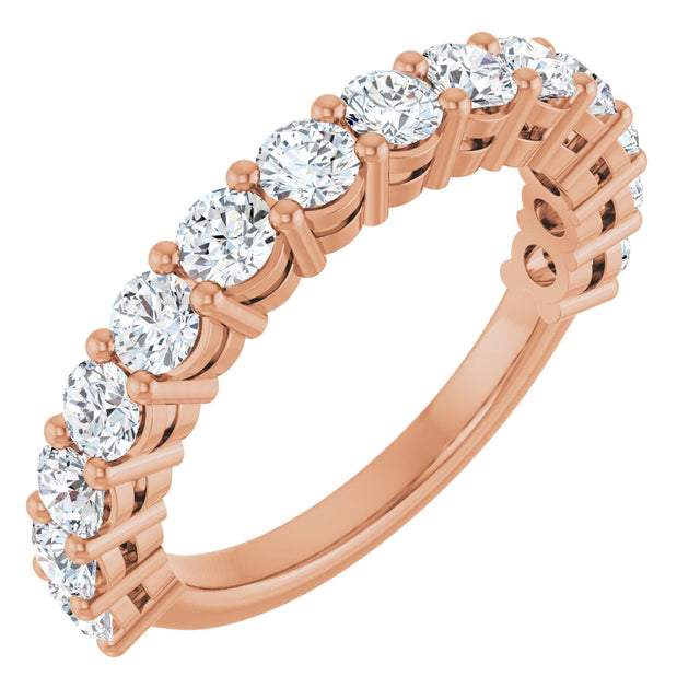 14K Gold Round Lab-Grown Diamond Anniversary Band – 1/2–1 1/4 CTW - Rose Gold