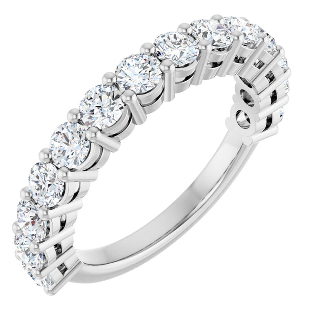 Platinum Round Natural Diamond Anniversary Band – 1/2–1 1/4 CTW