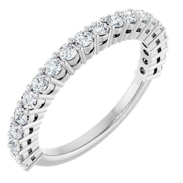 14K Gold Round Lab-Grown Diamond Anniversary Band – 1/2–1 1/4 CTW - White Gold