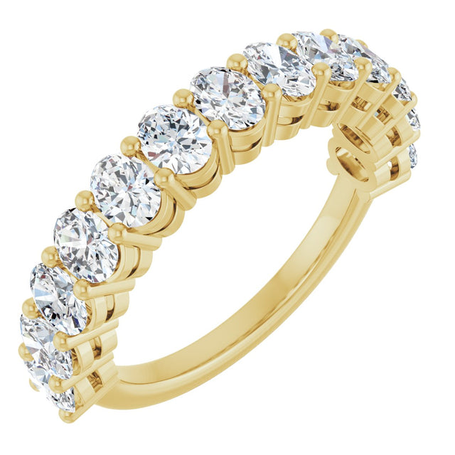 10K Gold Oval Lab-Grown Diamond Anniversary Band – 1 9/10–2 5/8 CTW - Yellow Gold