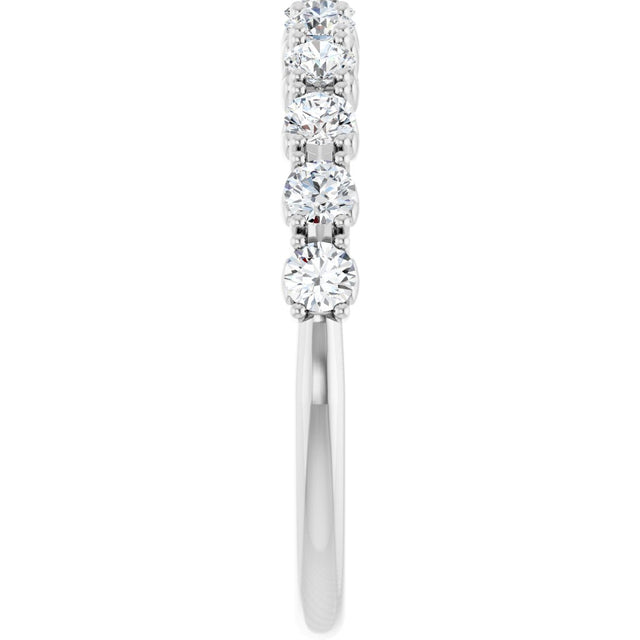 Platinum Round Natural Diamond Eleven-Stone U-Prong Hidden Heart Anniversary Band β .04β1/3 CTW - view 4