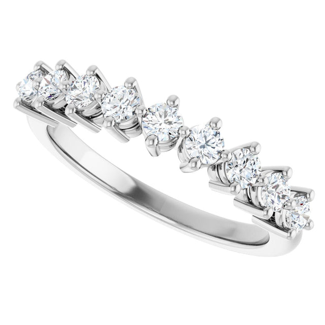 Platinum Round Lab-Grown Diamond Nine-Stone Anniversary Band – 1/4–3/4 CTW - view 5