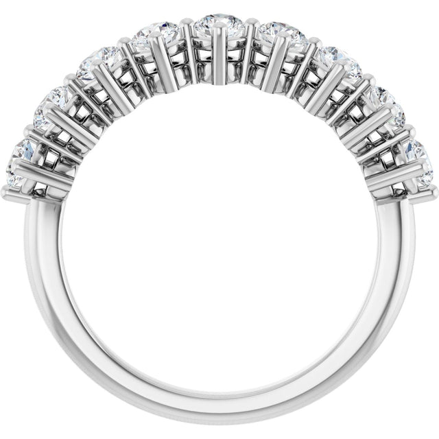Platinum Round Lab-Grown Diamond Nine-Stone Anniversary Band – 1/4–3/4 CTW - view 2