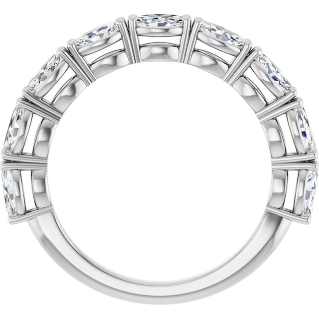 Platinum Marquise Natural Diamond Nine-Stone Anniversary Band – 5/8–1 1/6 CTW - view 2