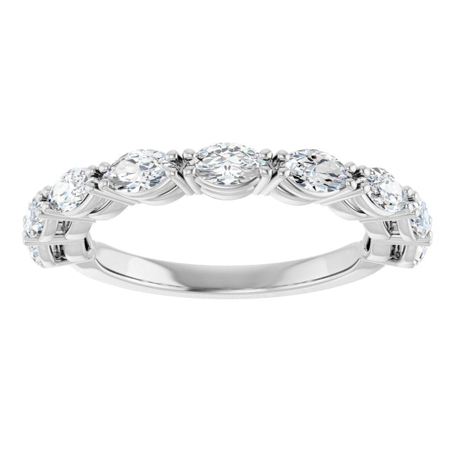 Platinum Marquise Natural Diamond Nine-Stone Anniversary Band – 5/8–1 1/6 CTW - view 3