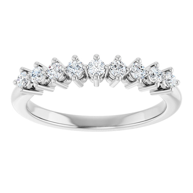 Platinum Round Lab-Grown Diamond Nine-Stone Anniversary Band – 1/4–3/4 CTW - view 3