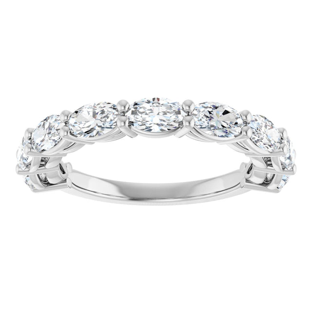 Platinum Oval Natural Diamond Nine-Stone Anniversary Band – 1 3/4 CTW - view 3