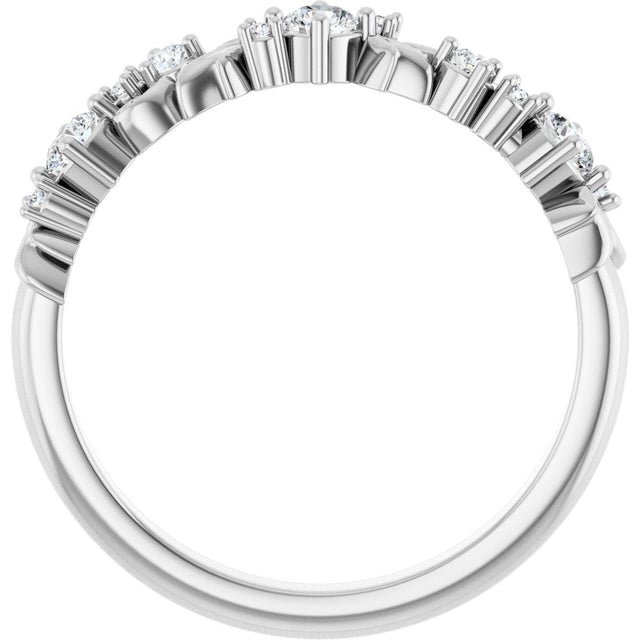 Platinum Round Natural Diamond Sculptural Anniversary Band – 1/4 CTW - view 2