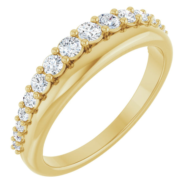 14K Gold Round Lab-Grown Diamond Graduated Anniversary Band – 3/8 CTW - Yellow Gold