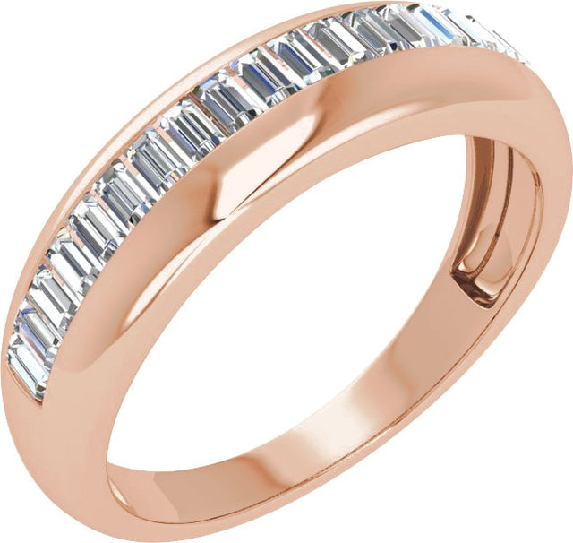 14K Gold Straight Baguette Natural Diamond Anniversary Band – 1/2 CTW - Rose Gold