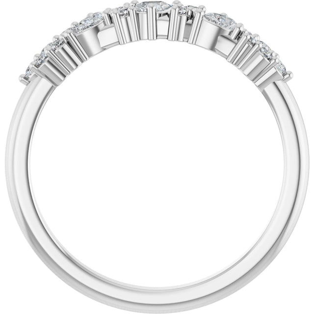 Platinum Pear Natural Diamond Cluster Anniversary Band – 1/4 CTW - view 2
