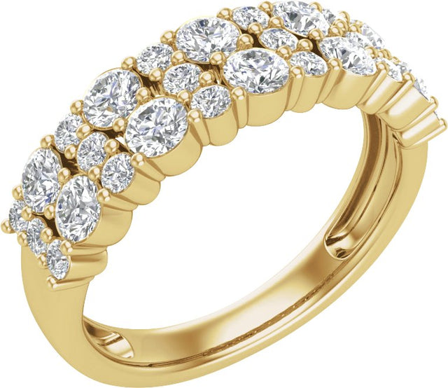 14K Gold Round Lab-Grown Diamond Anniversary Band – 1 1/6 CTW - Yellow Gold