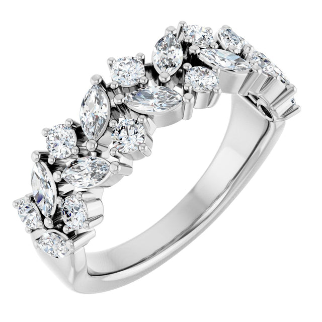 14K Gold Marquise Lab-Grown Diamond Anniversary Band – 1 1/3 CTW - White Gold