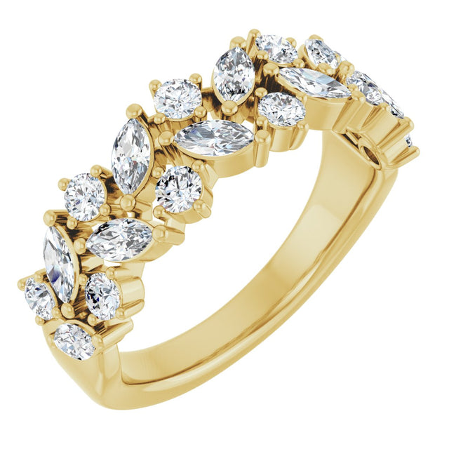 14K Gold Marquise Lab-Grown Diamond Anniversary Band – 1 1/3 CTW - Yellow Gold