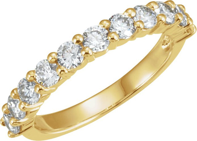 14K Gold Round Lab-Grown Diamond Eleven-Stone Anniversary Band – 1/5–1 CTW - Yellow Gold